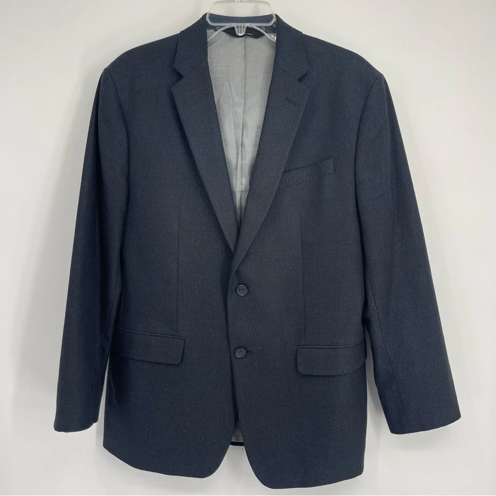 Sport Coat Blazer Two Button Suit Jacket Blue 42R Slim Preppy Academia